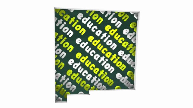 New Mexico NM Education School Board District State Map Student Learning 3d Animation
