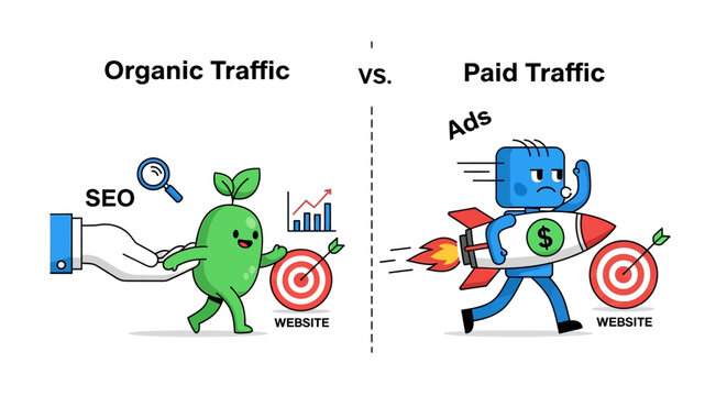 Organic Traffic vs Paid Traffic SEO Strategies for Website Growth and Marketing Campaigns