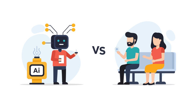 Artificial Intelligence Versus Human Interaction Comparison with Robots and People