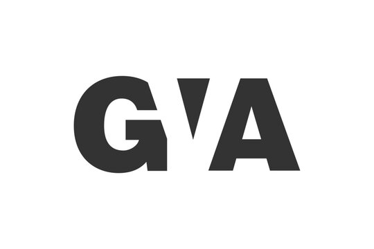 GVA logo design. Initial letter G V A bold font style for tech startups, consulting, corporate branding. Creative company name, headlines typography identity, trendy logotype.