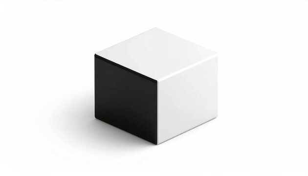 Black and white cube object.