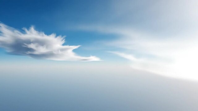 A Lone Cloud Drifting in the Bright Blue Sky
