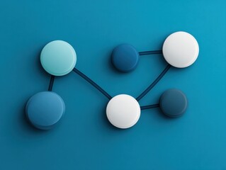 Obraz premium Abstract representation of interconnected nodes in circular shapes showcasing collaboration and network concepts