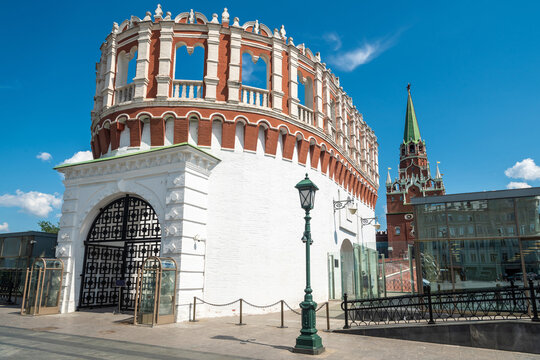 The Kutafya tower of the Moscow Kremlin in Russia. 