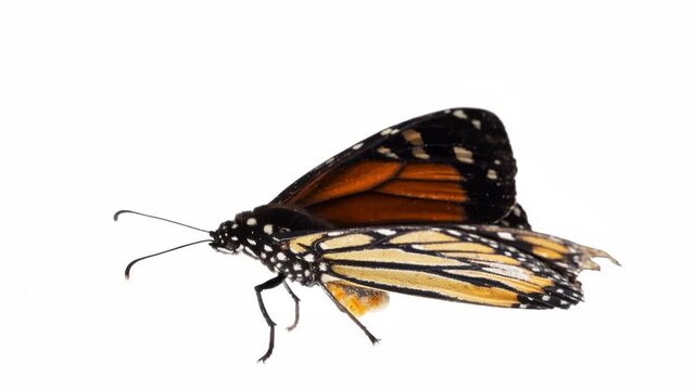 Monarch Butterfly Isolated on White Background