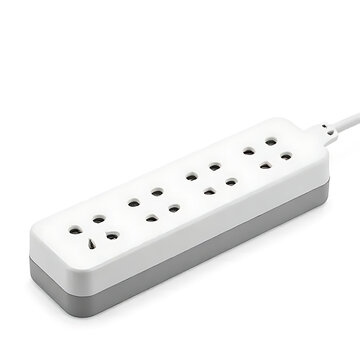 electric extension power strip without branding isolated on white background