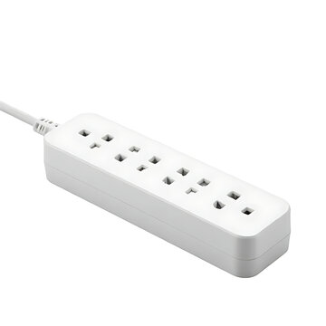 electric extension power strip without branding isolated on white background