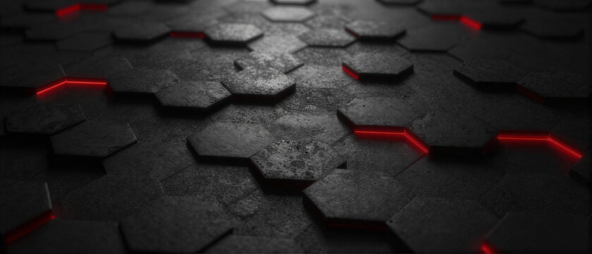 Red glow hex grid