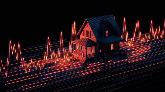 House Model on Volatile Red Financial Graph for Real Estate Market