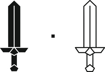 Fototapeta premium Sword vector icons black and white Vector