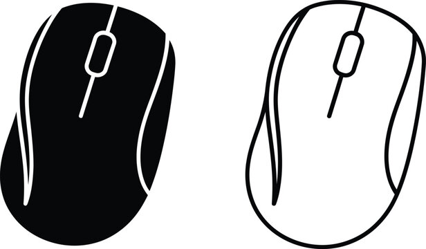 Black and white computer mouse illustration Vector