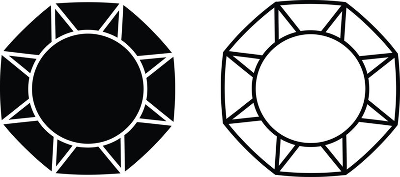 Black and white geometric shapes octagon Vector