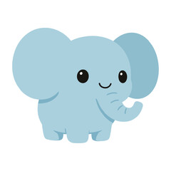 Obraz premium Cute Baby Elephant Flat Illustration