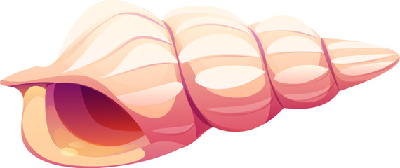 Ocean coral reef gastropod cartoon seashell or mussel. Coral reef isolated aquatic mussel, tropical sea fauna conch. Underwater mollusk seashell © Vector Tradition