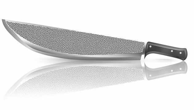 Large Chef Knife with Broad Blade and Ergonomic Handle.