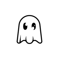 Obraz premium Cartoon ghost face with eyes.