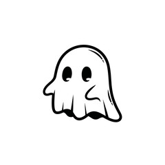 Obraz premium Cartoon ghost with a face.
