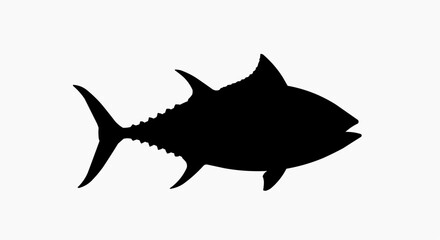 Obraz premium A black silhouette of a fish