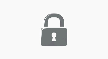 Naklejka premium Vector illustration of a gray padlock