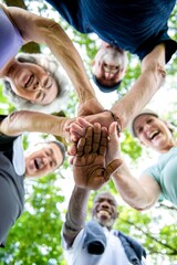 Fototapeta premium Joyful seniors bonding outdoors