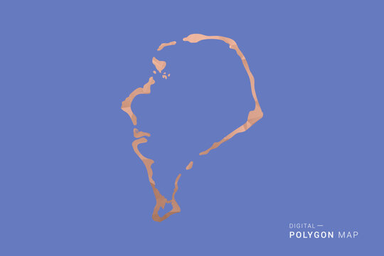 Tuvalu Map - Orange Polygon Vector Illustration on Deep Blue Background, Low Poly Geometric Design, Modern Abstract Country Silhouette for Infographics and Presentation Use.