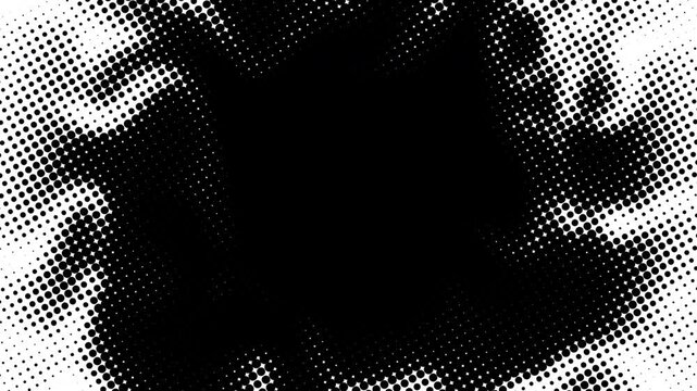 Halftone animation for luma mate. Black and white wipe transition.