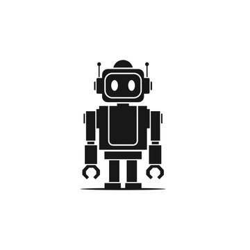 Robot with headset and antennae standing.