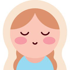 Obraz premium Virgin Mary Cute Religious Character Illustration