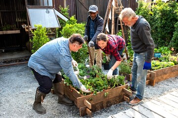 Community gardening group planting. © Rawpixel.com