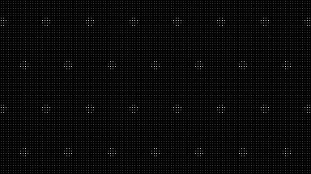 LED Dot Polka Dots Growing and Shrinking Loop Animation White Lights Black Background