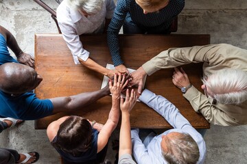 Obraz premium Diverse hands joined together photo