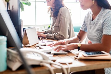 Call center teamwork efficiency.