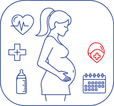 A Pragnet women line art vector design element.
