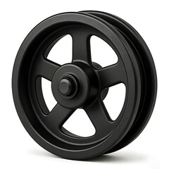 Obraz premium heavy duty pulley wheel isolated on white