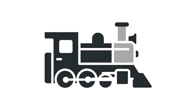 Vintage Steam Train Locomotive Motion Graphic Loop Animation