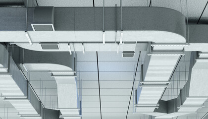HVAC engineering and building ventilation installation. Air ducts and climate control systems...