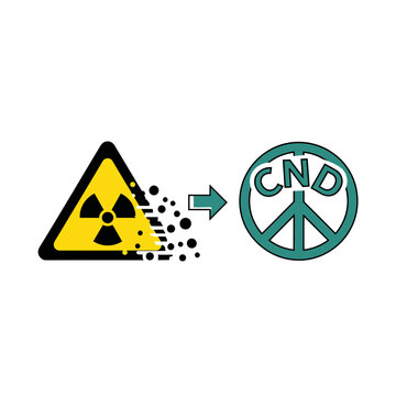 Transformation from radiation hazard to peace symbol.