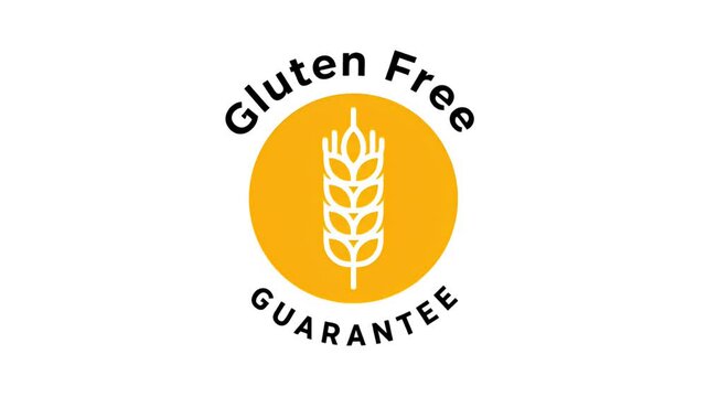 Wheat Icon Gluten Free Guarantee Loop Animation Motion Graphic