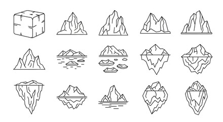 Collection of various icebergs illustrated. © MUHRODIN