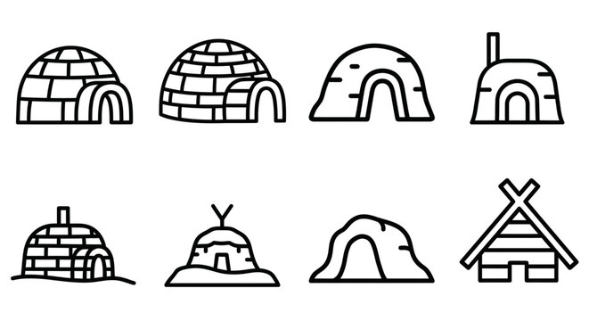 Igloos in different styles and shapes.