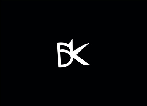 BK initial creative logo design and abstract logo