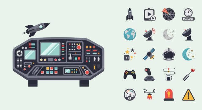 Space Shuttle Cockpit Control Panel Console.