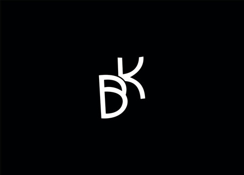 BK initial creative logo design and abstract logo