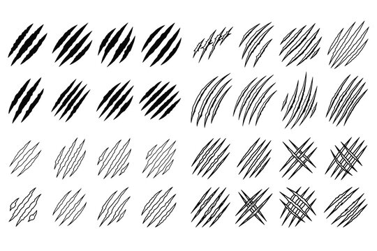 Claw Scratch Vector Illustration Animal Slash Marks Aggressive Design