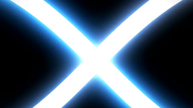 Glowing infinity symbol on black background.