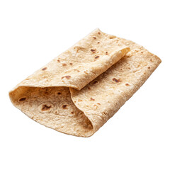 Fototapeta premium Freshly baked plain wheat tortilla wrap, perfectly folded and ready for various delicious fillings.