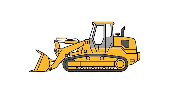 Yellow Bulldozer Construction Equipment.