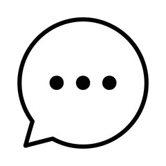 Fototapeta premium Modern communication icon, a sleek minimalist speech bubble with ellipsis, symbolizing online messaging, interactive dialogue, and conversation for web and app design