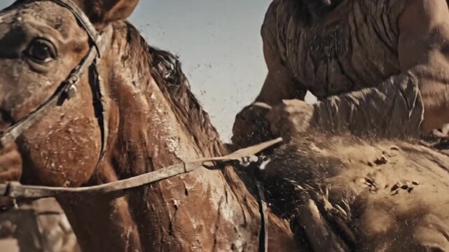Epic Cavalry Charge of Ancient Warriors in Cinematic Battle