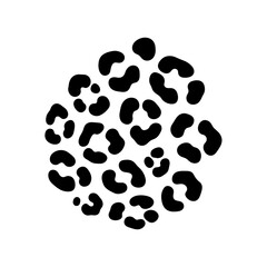 Fototapeta premium Black spots on white background.